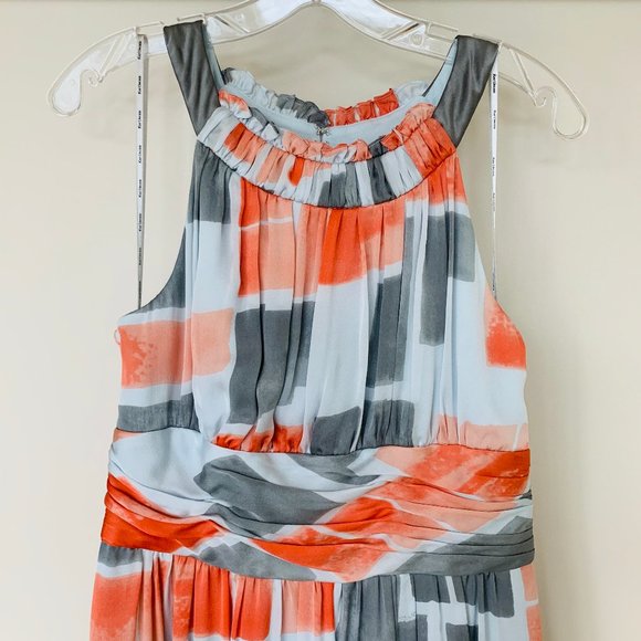 Kay Unger Geometric Soft Silk Midi Dress - GREAT AS A WEDDING GUEST!! - Picture 2 of 10